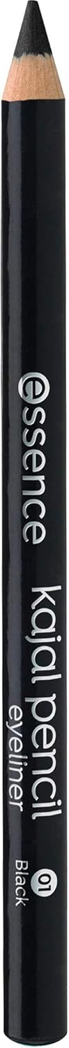 Essence Kajal Pencil 01 Black | Smooth Glide Eye Pencil | Long Lasting Waterproof Kajal | Easy to Apply & Blend | Smudge Resistant Matte Finish | Everyday Eye Makeup Essential | 1g