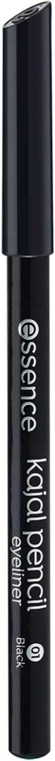 Essence Kajal Pencil 01 Black | Smooth Glide Eye Pencil | Long Lasting Waterproof Kajal | Easy to Apply & Blend | Smudge Resistant Matte Finish | Everyday Eye Makeup Essential | 1g