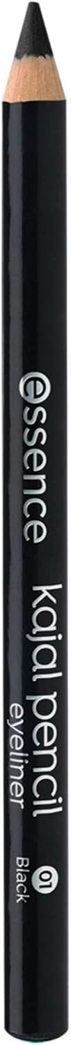 Essence Kajal Pencil 01 Black | Smooth Glide Eye Pencil | Long Lasting Waterproof Kajal | Easy to Apply & Blend | Smudge Resistant Matte Finish | Everyday Eye Makeup Essential | 1g