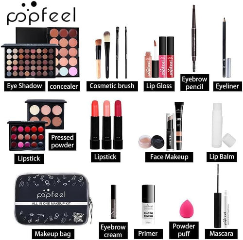 All-In-One Makeup Set,Professional Makeup Kit for Women Full Kit, Makeup Set Cosmetic Make Up Kit with Makeup Bag Include Eyeshadow Palette Makeup Brushes Set Lipstick Lip Gloss Foundation Concealer