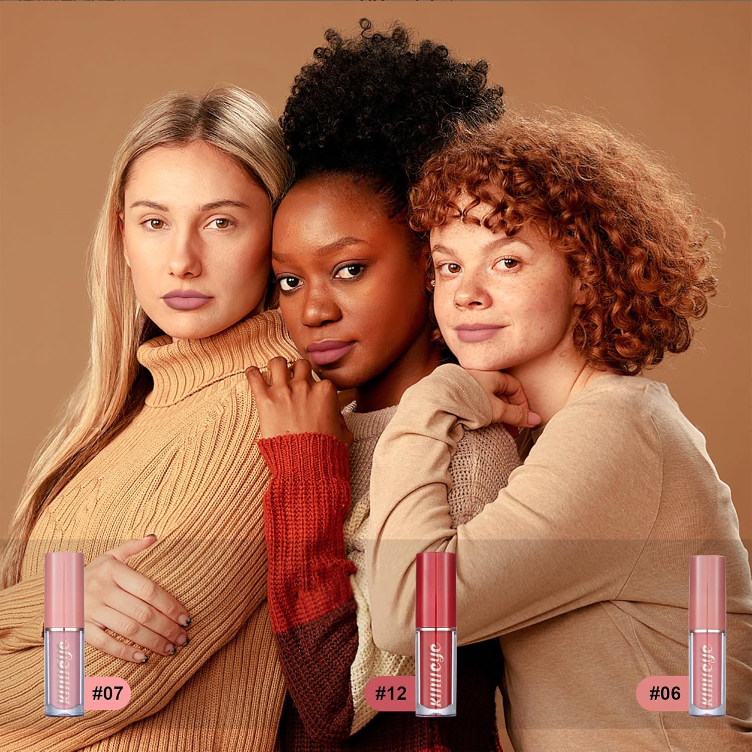 Women's Waterproof Long Lasting Non-Stick Cup Not Fade Nude 12 Pieces Velvet Matte Liquid Lipstick Set